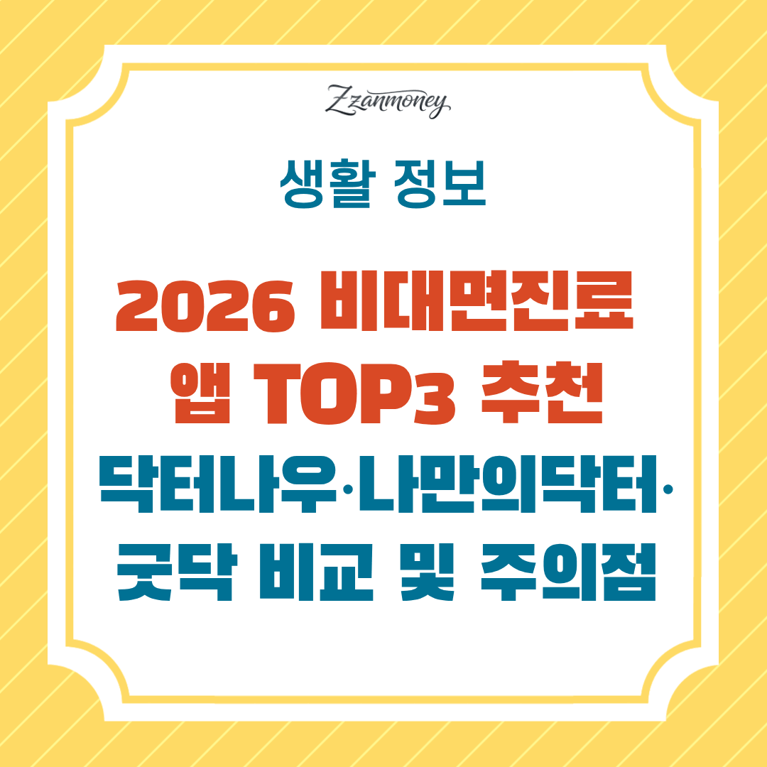2026 비대면진료 앱 추천_닥터나우_나만의닥터_굿닥 비교_처음 이용 전 꼭 알아야 할 점
